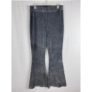 Aerie Flare Yoga Pants Groove On Velour Leggings Gray Y2K Lounge Athleisure Cozy
